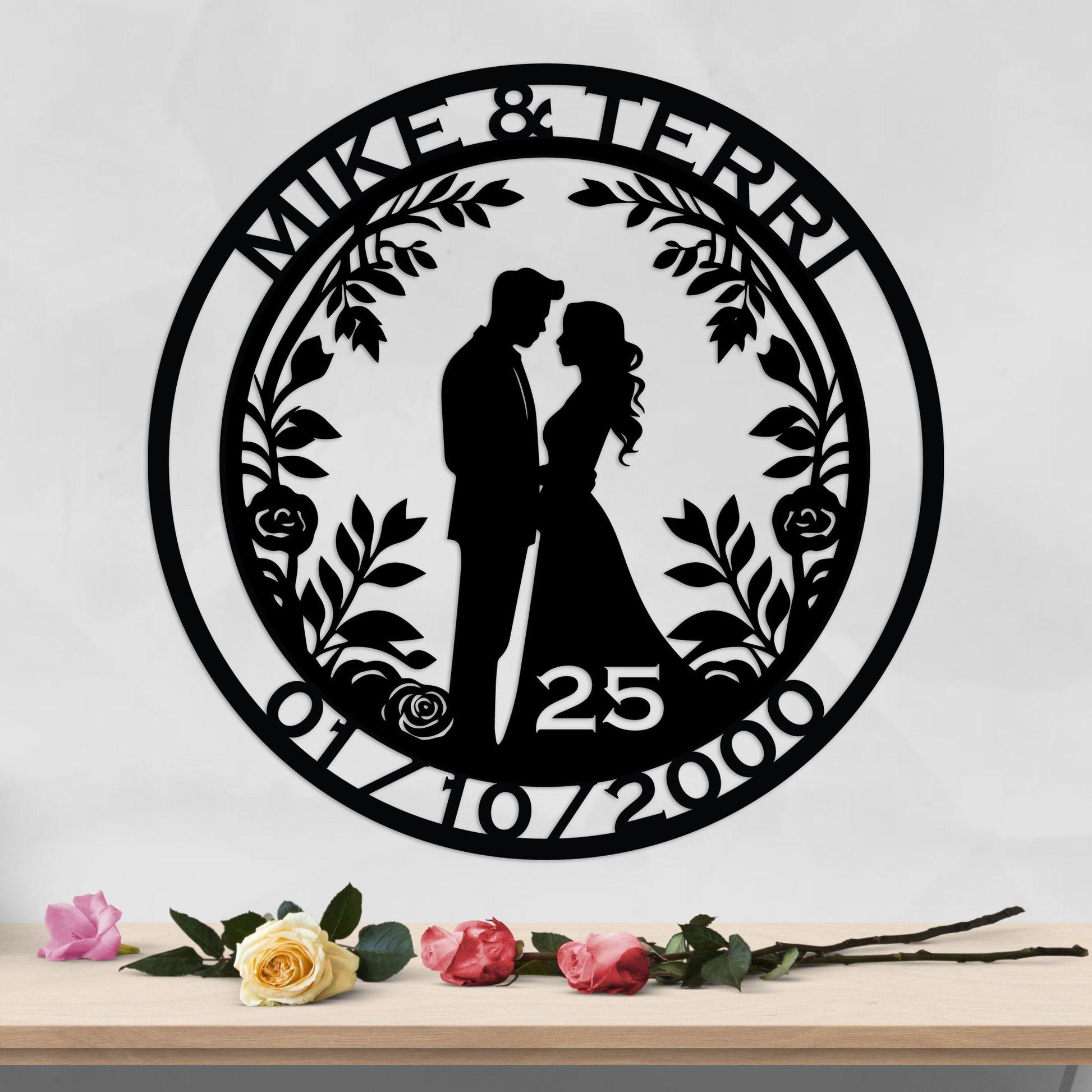 25th anniversary personalized metal sign – 16 gauge steel
