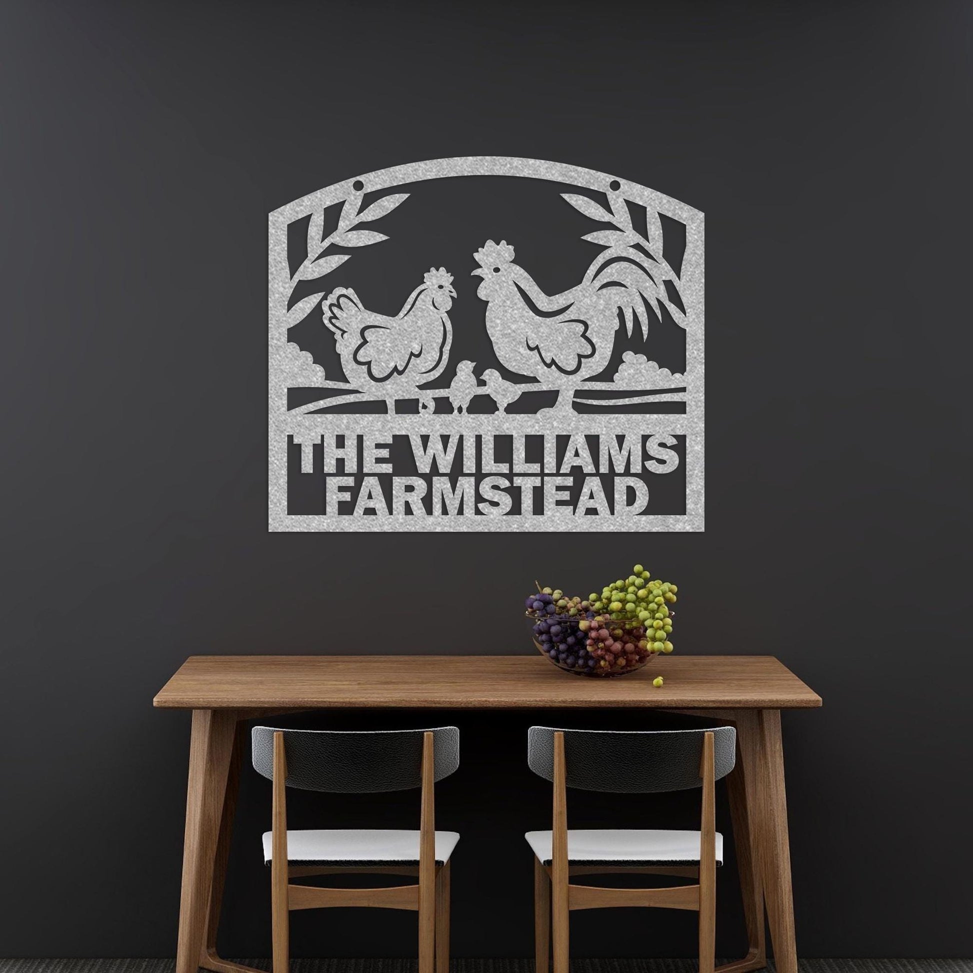 farmhouse kitchen personalized wall art – 16 gauge steel