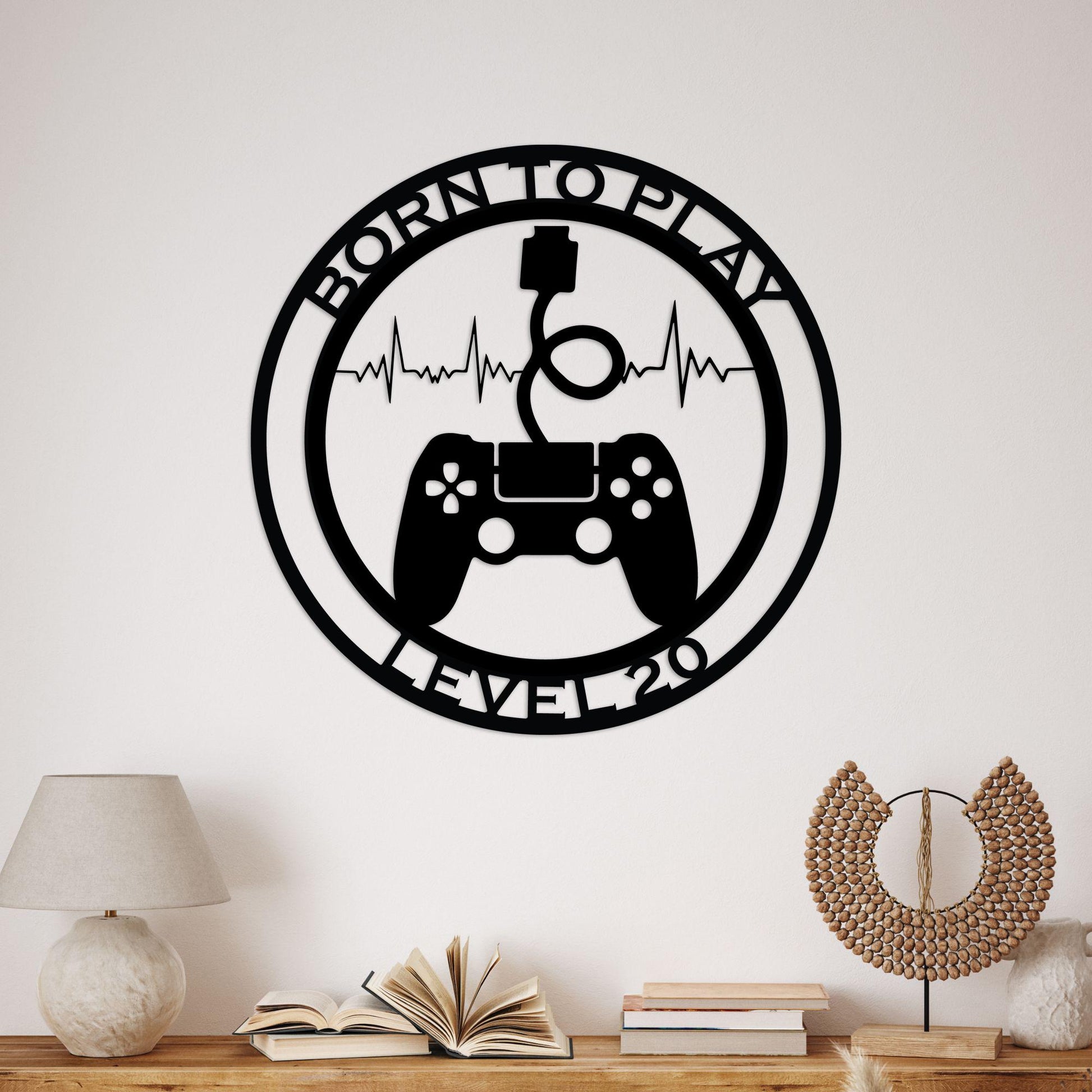 level 20 gamer personalized wall sign – 16 gauge steel