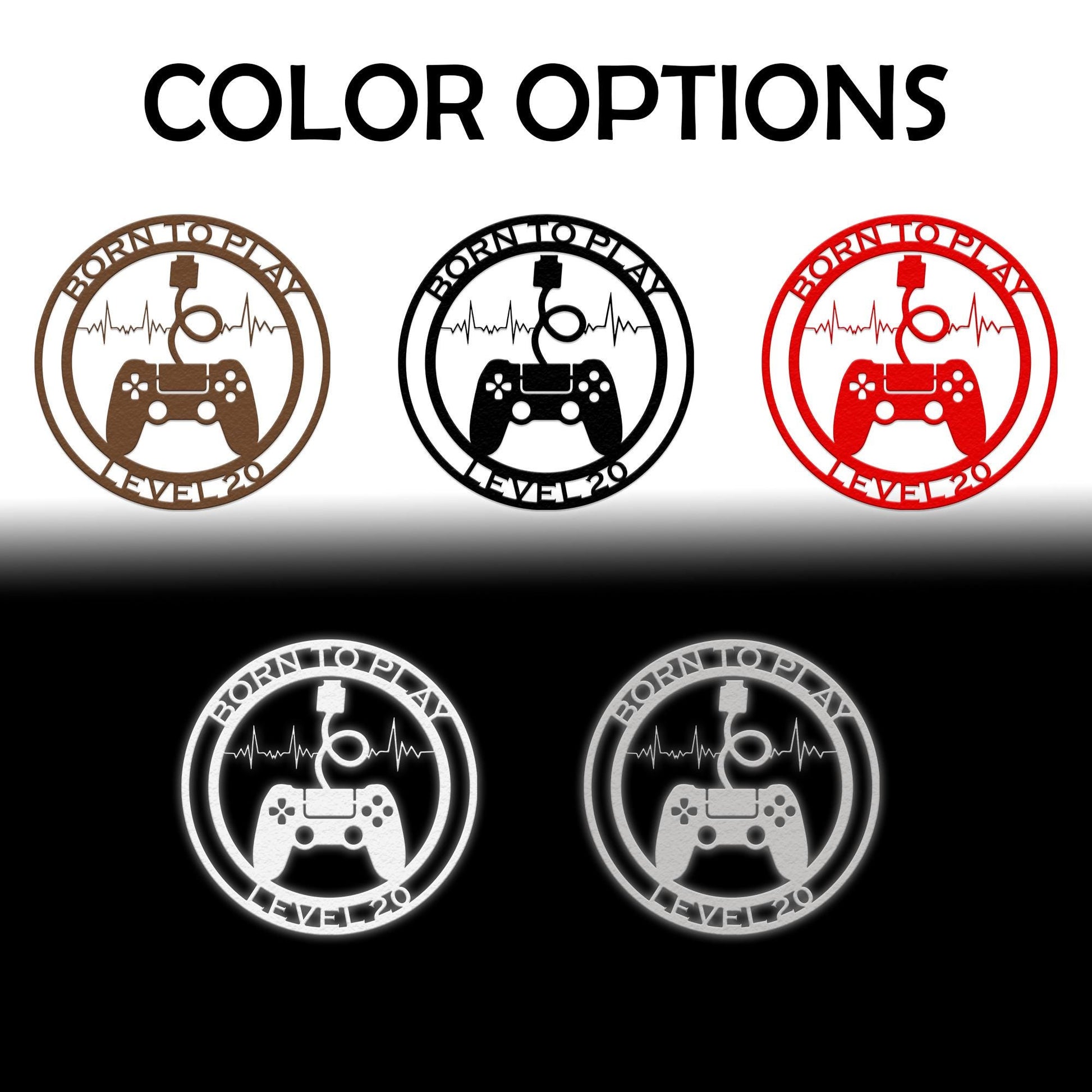 level 20 gamer personalized wall sign – 16 gauge steel