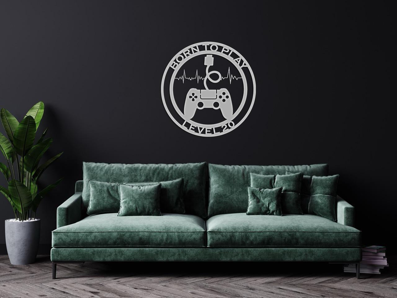 level 20 gamer personalized wall sign – 16 gauge steel