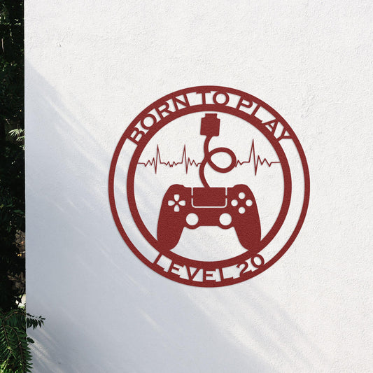 level 20 gamer personalized wall sign – 16 gauge steel