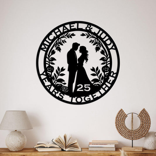 25th anniversary personalized metal sign – 16 gauge steel
