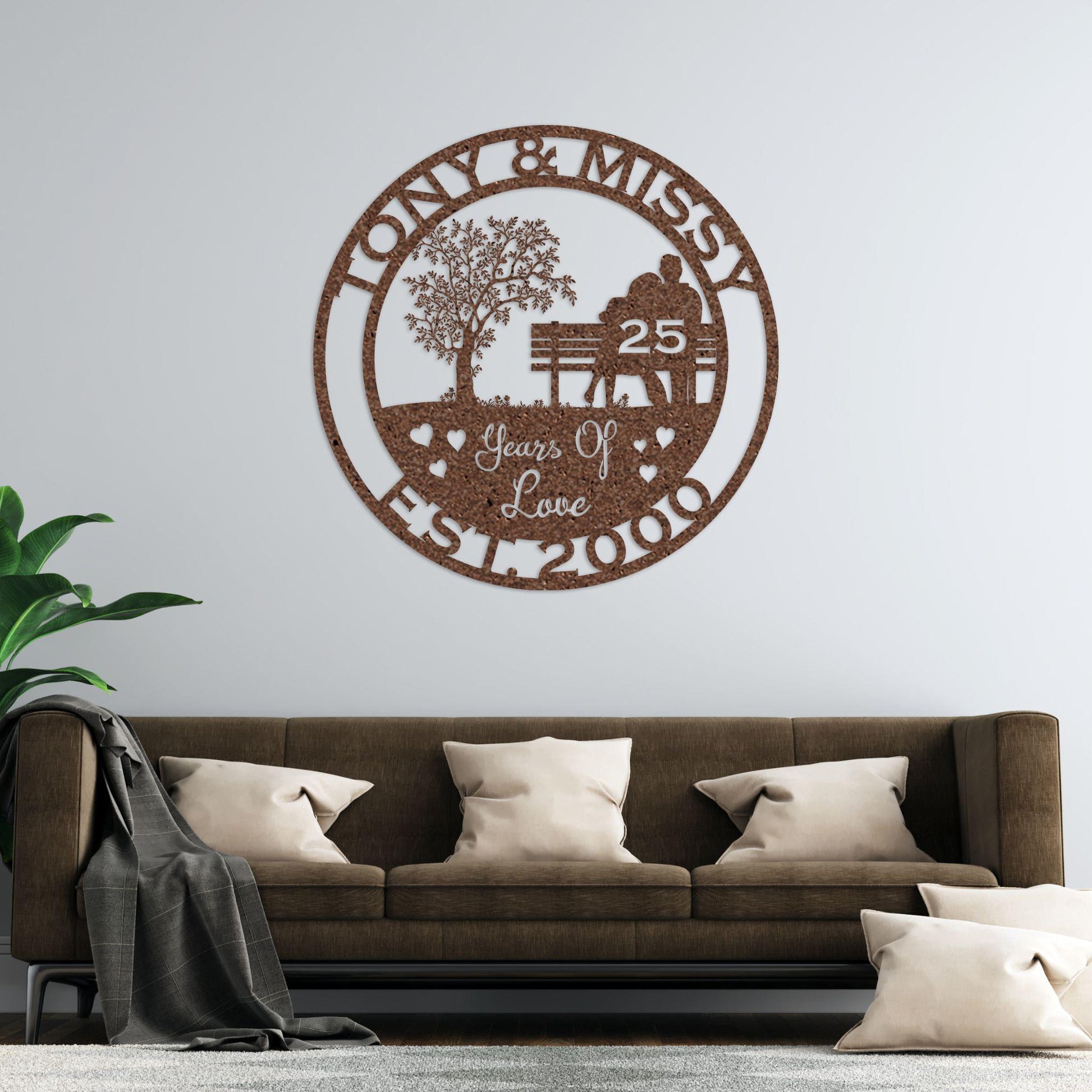 25th anniversary personalized metal sign – 16 gauge steel