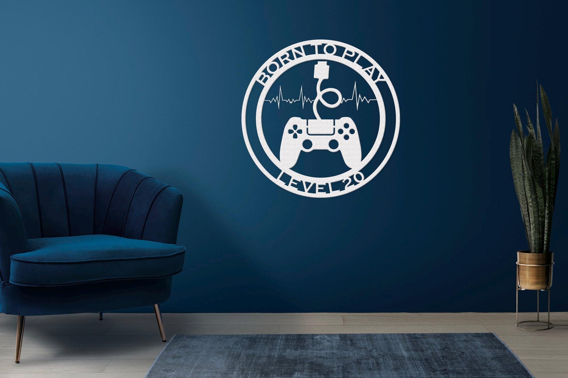 level 20 gamer personalized wall sign – 16 gauge steel