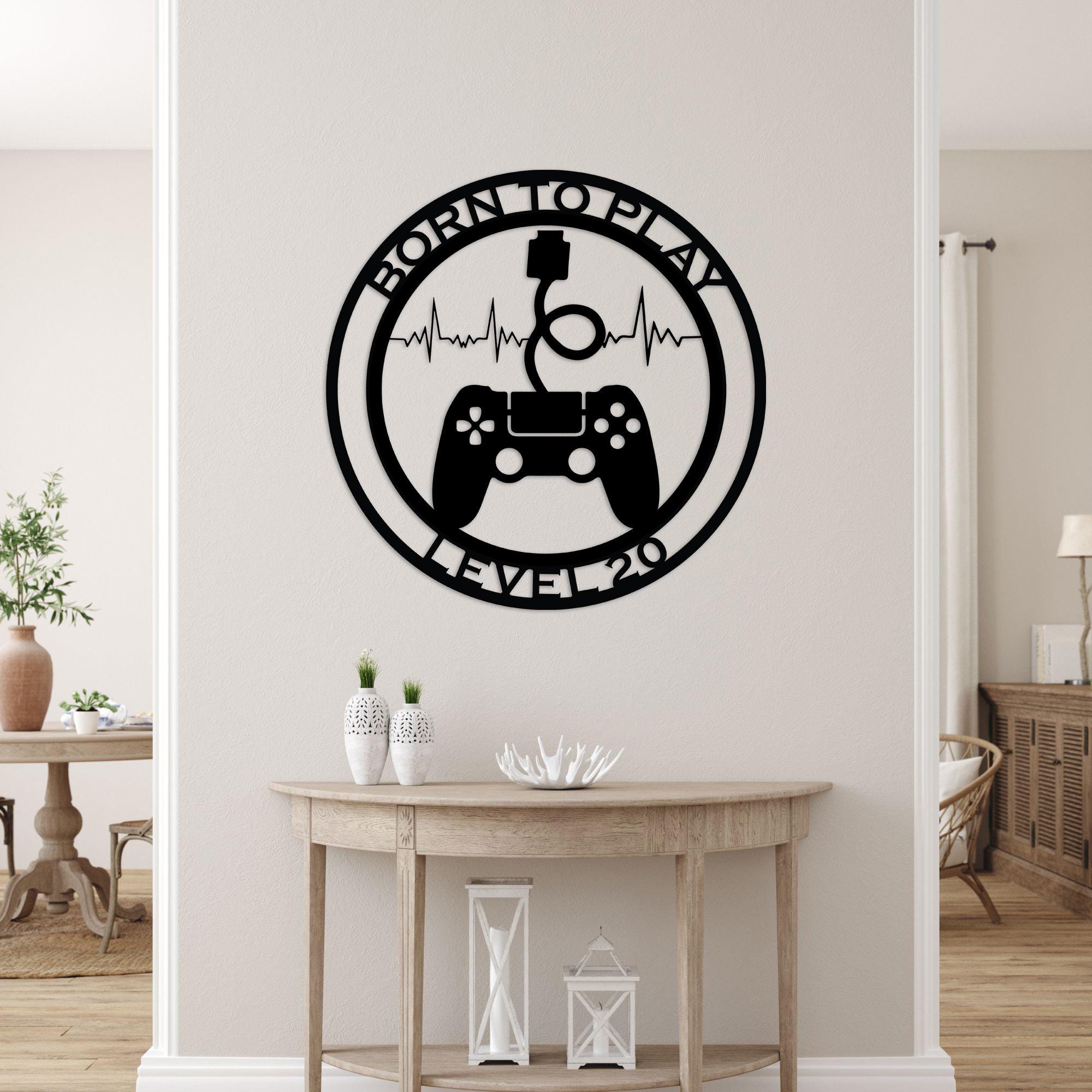 level 20 gamer personalized wall sign – 16 gauge steel