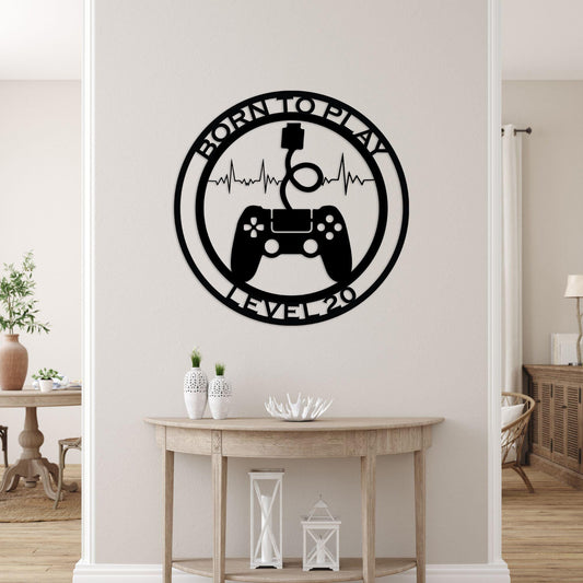 level 20 gamer personalized wall sign – 16 gauge steel