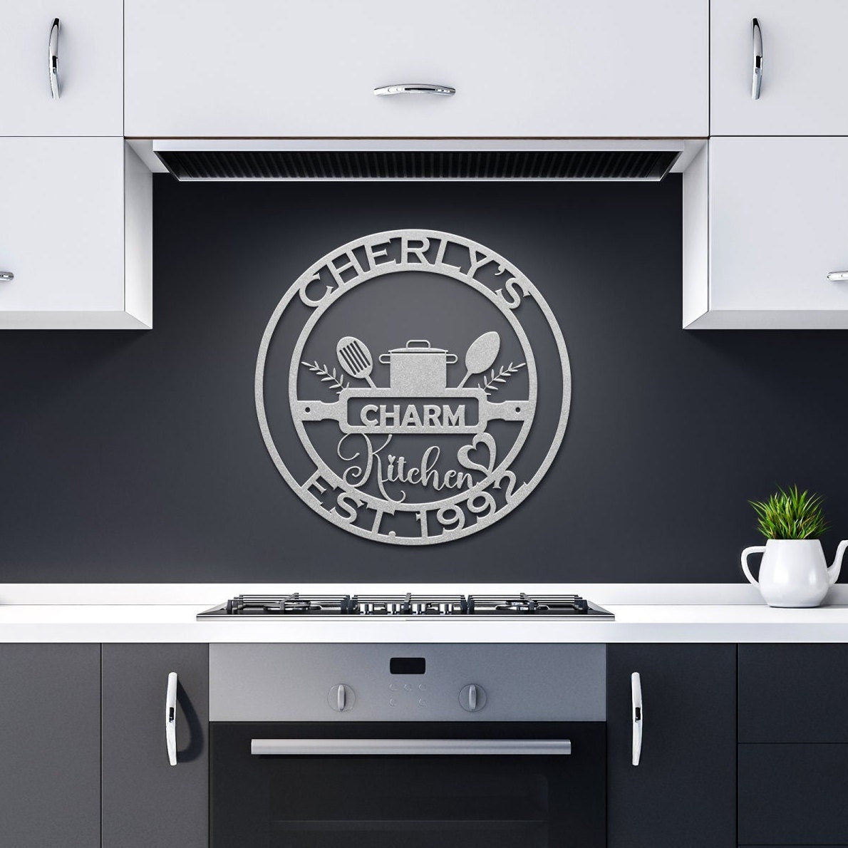 farmhouse kitchen personalized wall art – 16 gauge steel