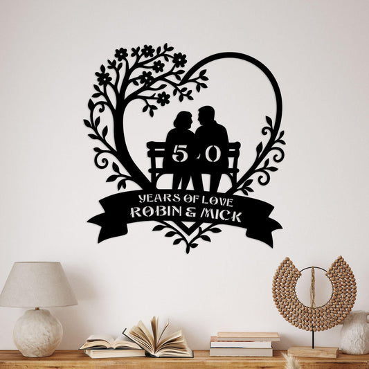 50th anniversary personalized metal sign – 16 gauge steel