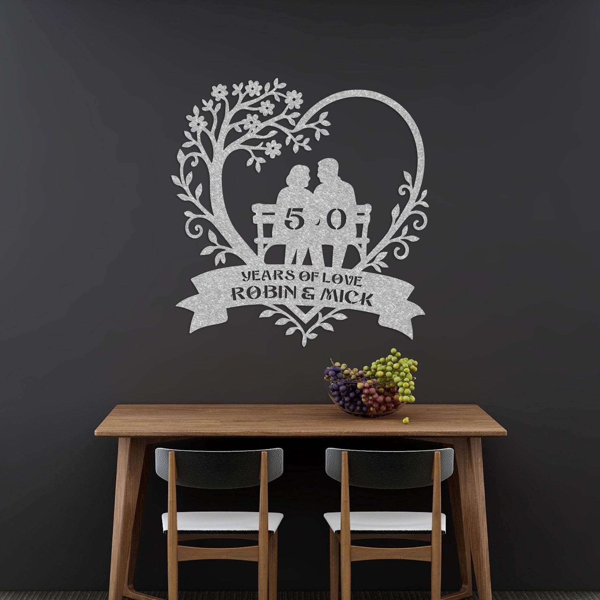 50th anniversary personalized metal sign – 16 gauge steel