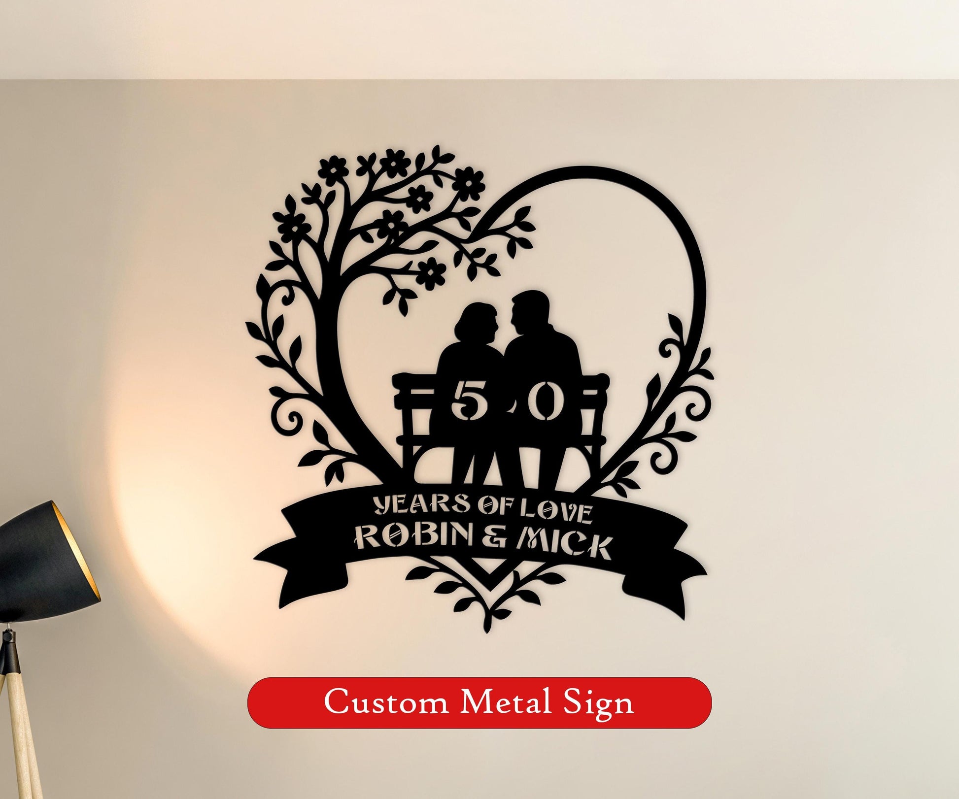 50th anniversary personalized metal sign – 16 gauge steel
