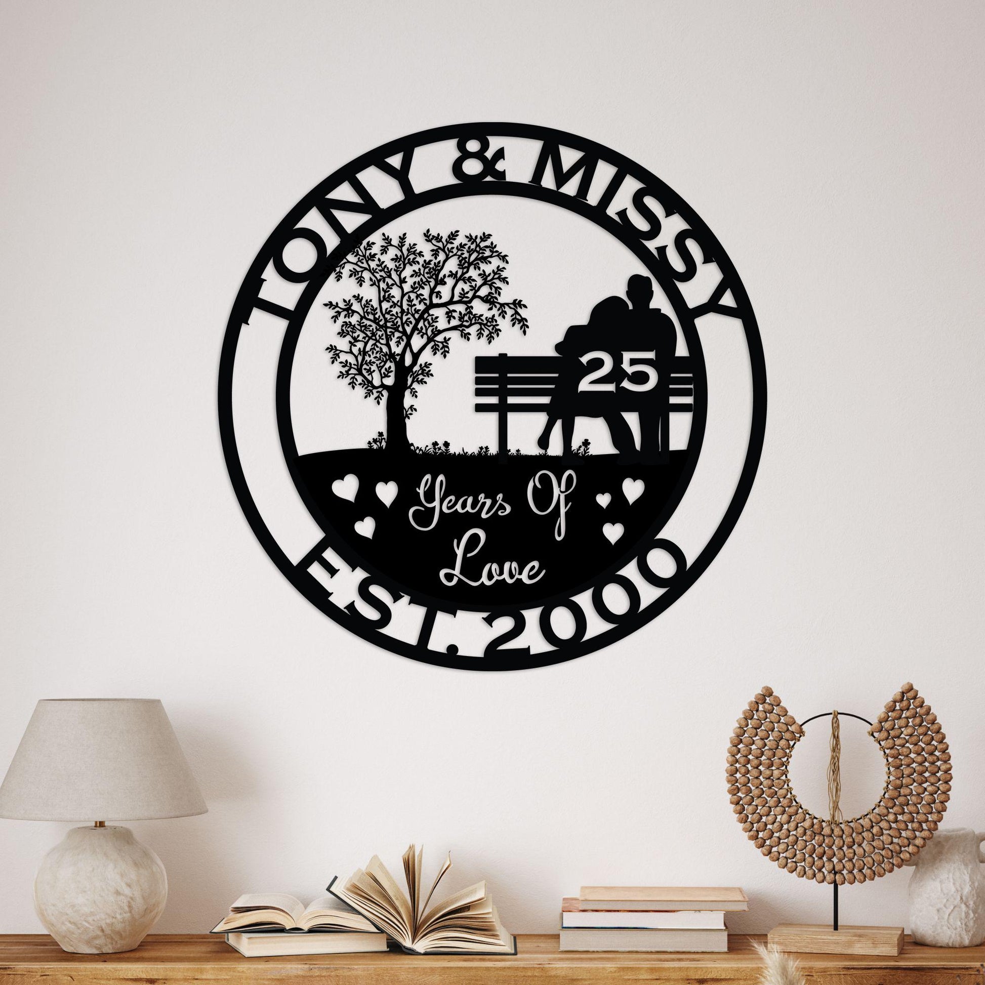 25th anniversary personalized metal sign – 16 gauge steel