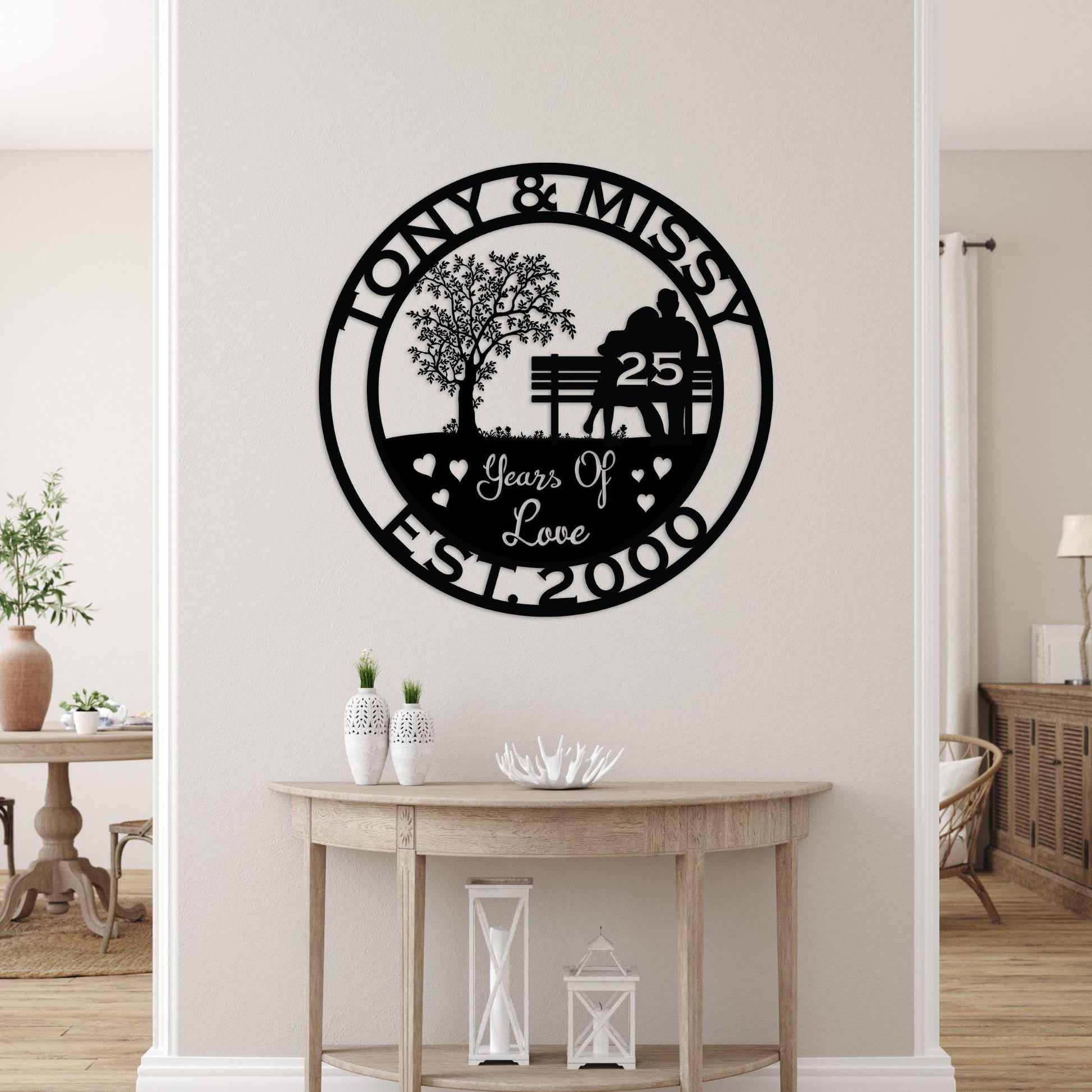 25th anniversary personalized metal sign – 16 gauge steel