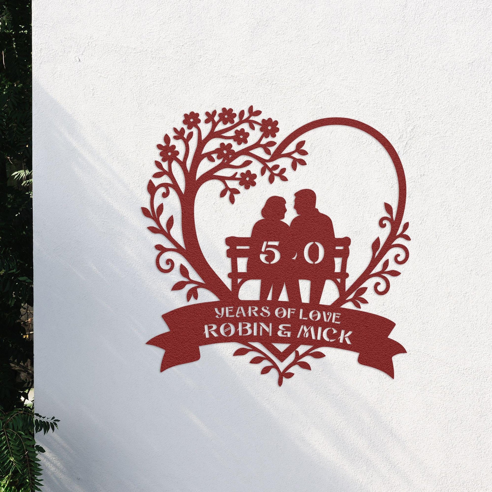 50th anniversary personalized metal sign – 16 gauge steel