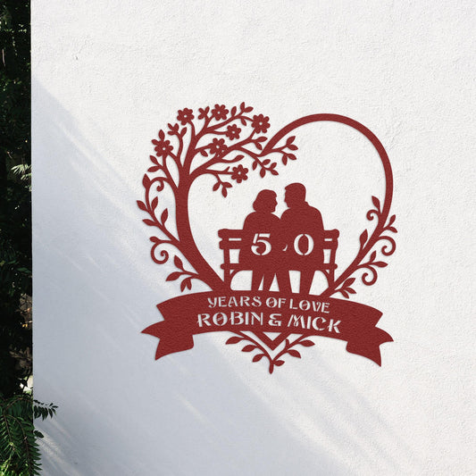 50th anniversary personalized metal sign – 16 gauge steel