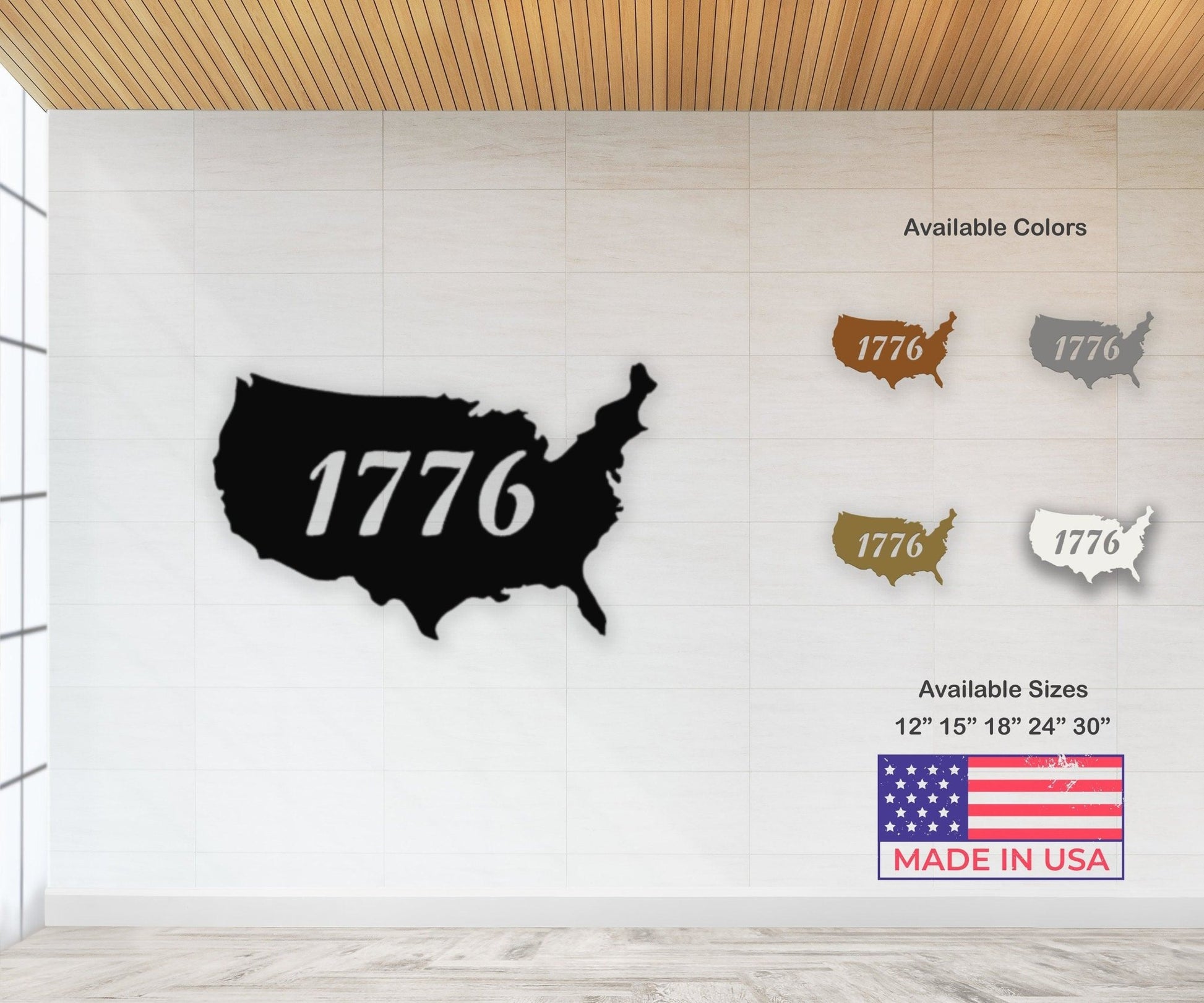 America Sign - 1776 Wall Art: Patriotic Metal Decoration Celebrating Freedom - Stylinsoul