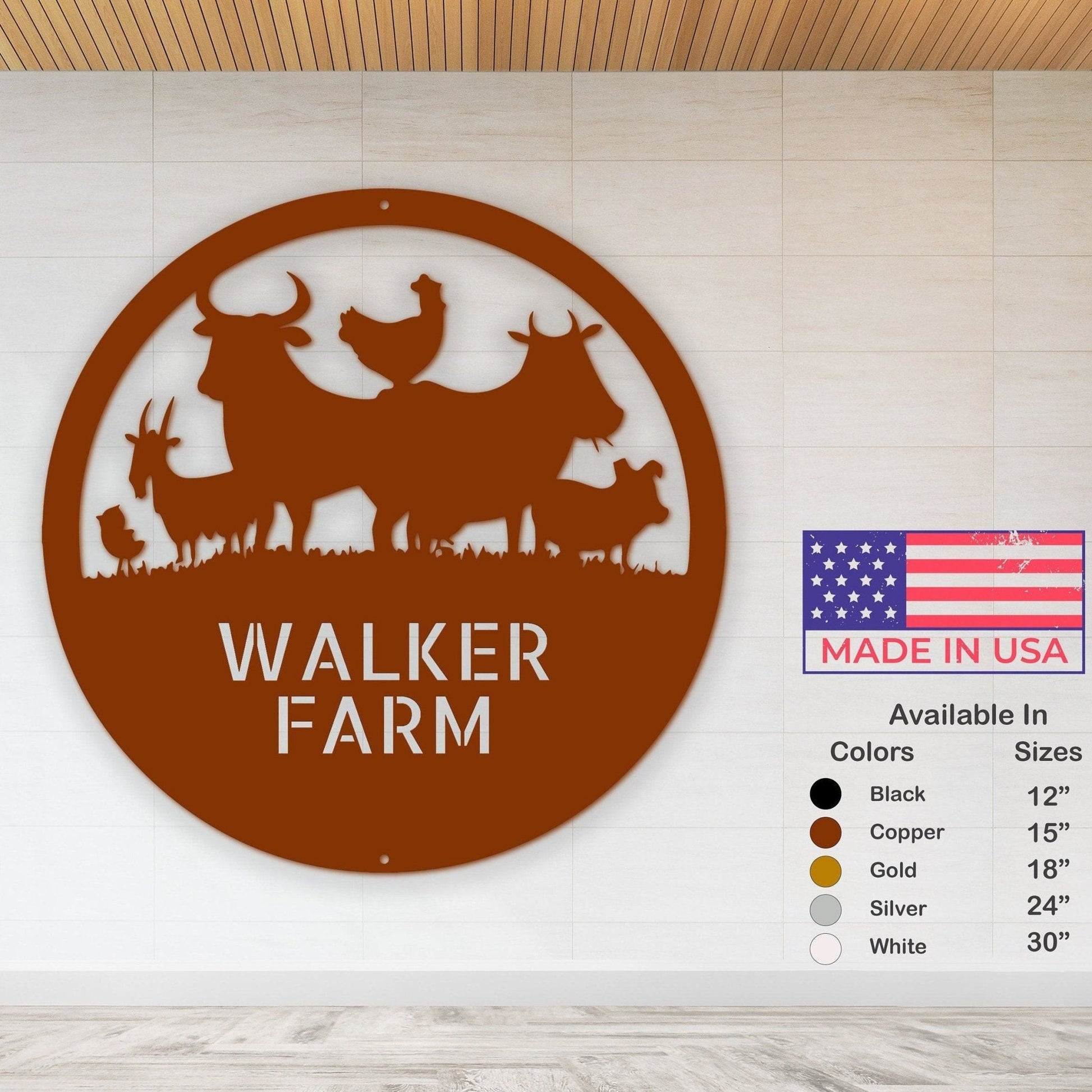 Animal Barn Sign - Farm Metal Sign for Outdoor Farmhouse Decor - Stylinsoul