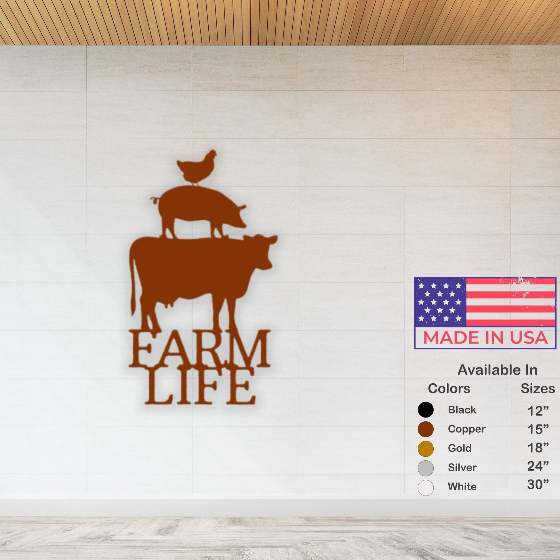 Animal Farm Sign - Farm Life Metal Wall Art for Farmhouse Decor - Stylinsoul