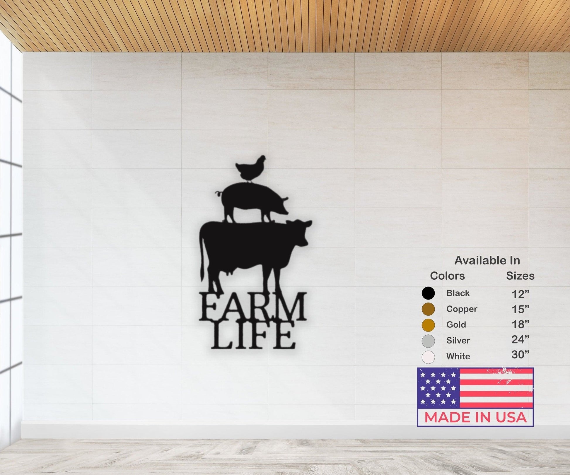Animal Farm Sign - Farm Life Metal Wall Art for Farmhouse Decor - Stylinsoul
