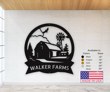 Barn Sign - Personalized Metal Farm Signs for Farmhouse Decor and Housewarming Gift - Stylinsoul