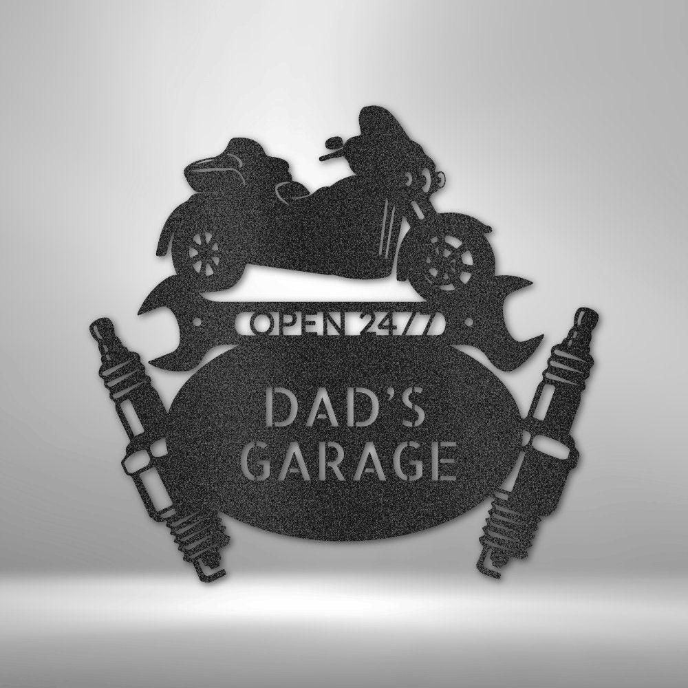Biker Mechanic Garage Sign - Personalized Motorcycle Name Metal Wall Sign Decoration - Stylinsoul