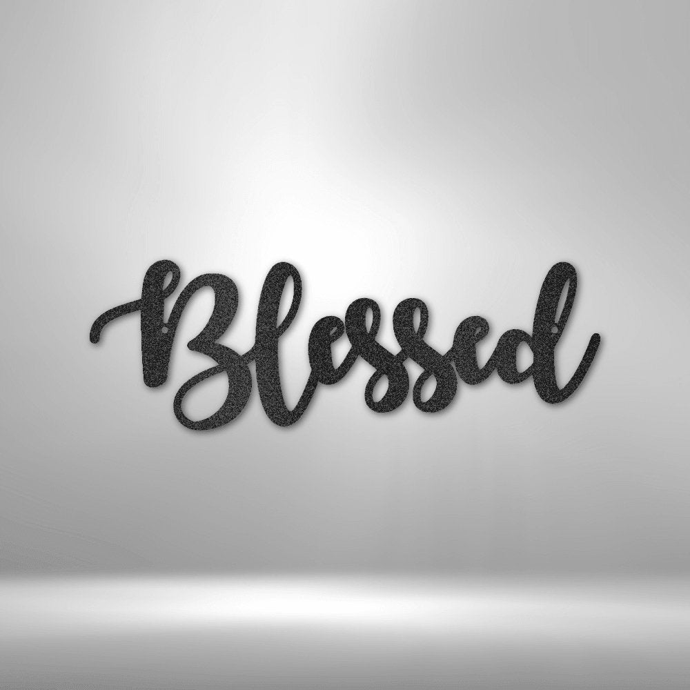 Blessed Script - Inspirational Steel Sign for Home Decor - Stylinsoul