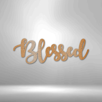 Blessed Script - Inspirational Steel Sign for Home Decor - Stylinsoul
