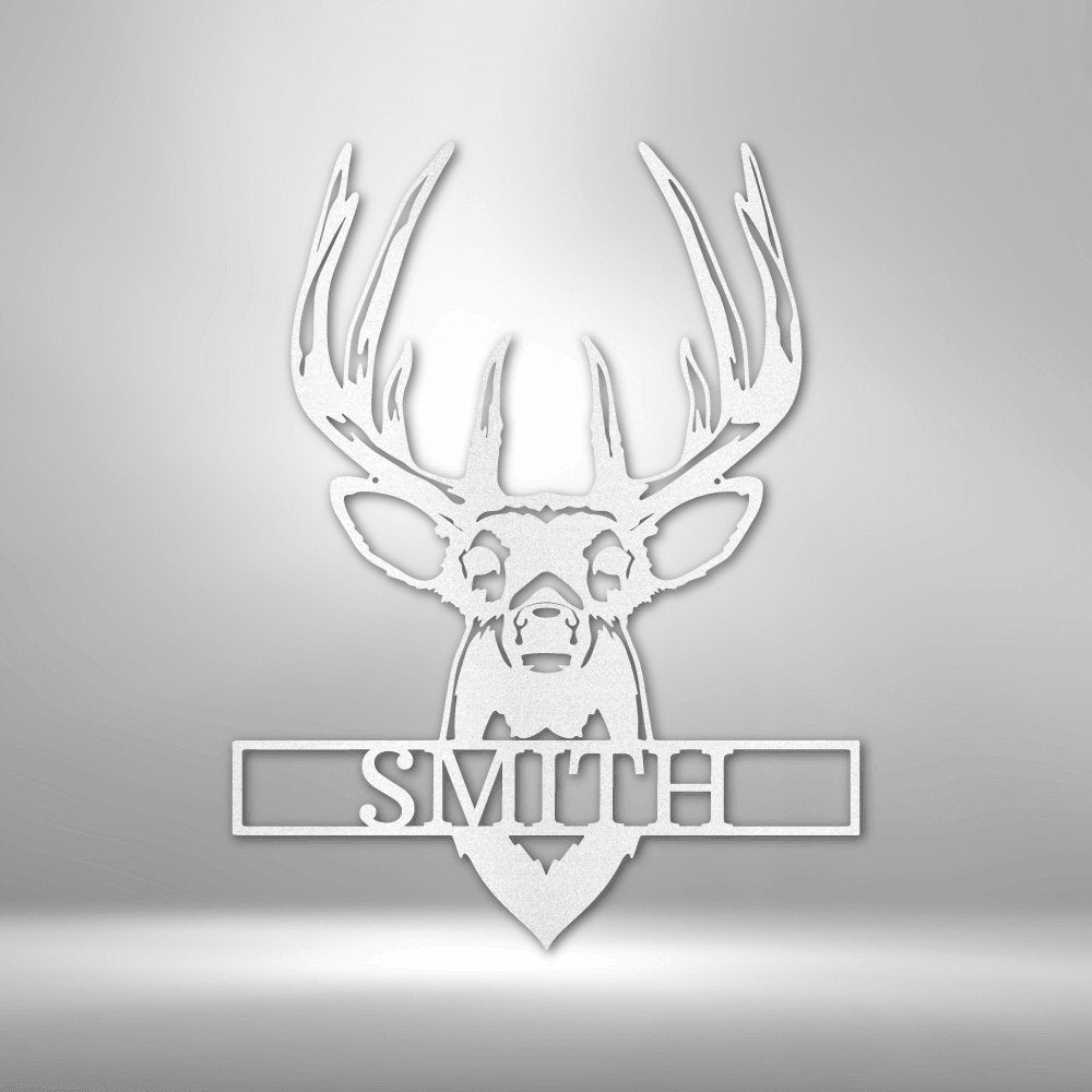Buck Mount Monogram Steel Sign - Personalized Metal Wall Art for Hunting Enthusiasts - Stylinsoul