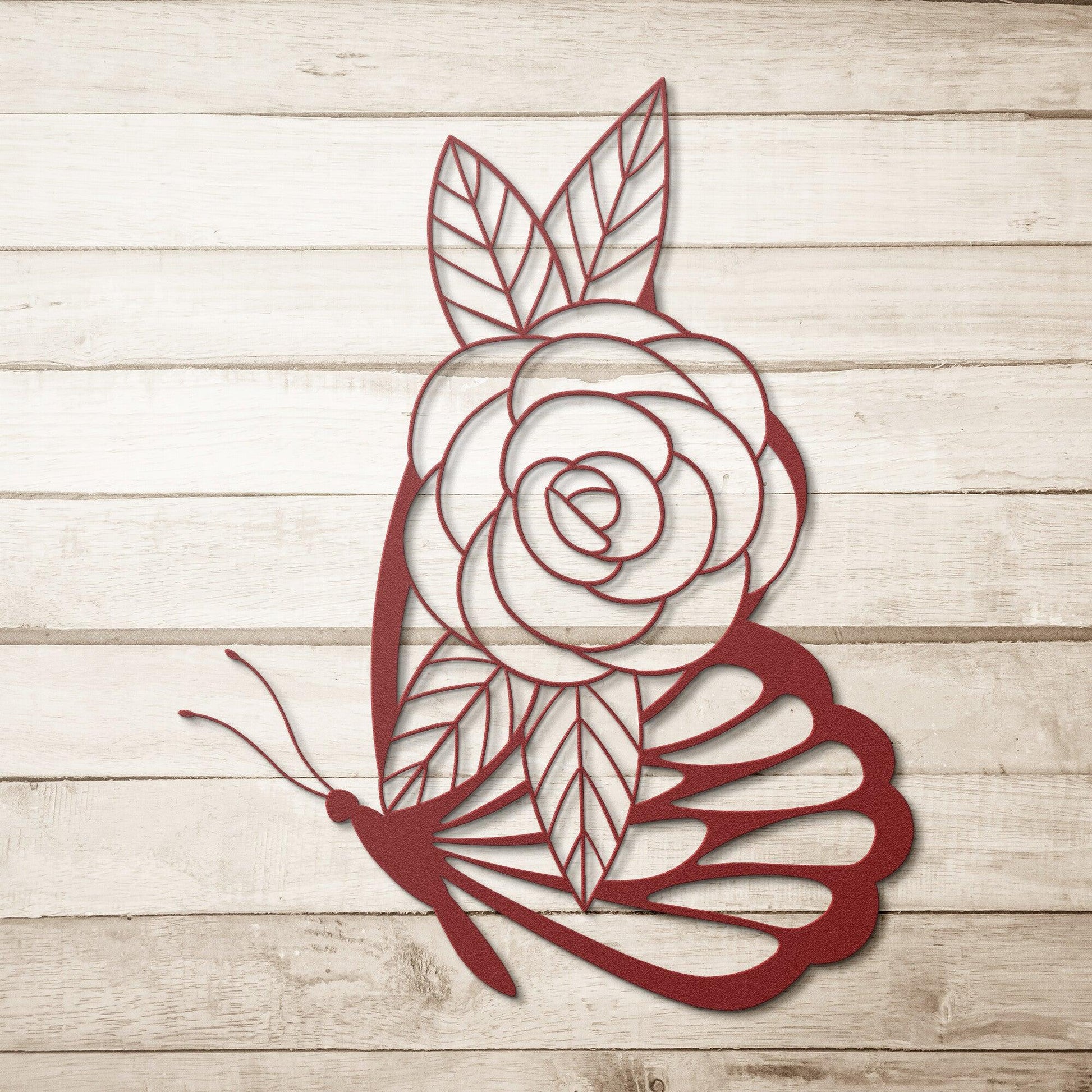Butterfly Flower Metal Wall Art, Butterfly Garden Decor, Butterfly Home Decor Girls Bedroom Wall Art, Outdoor Flower Butterfly Wall Art - Stylinsoul