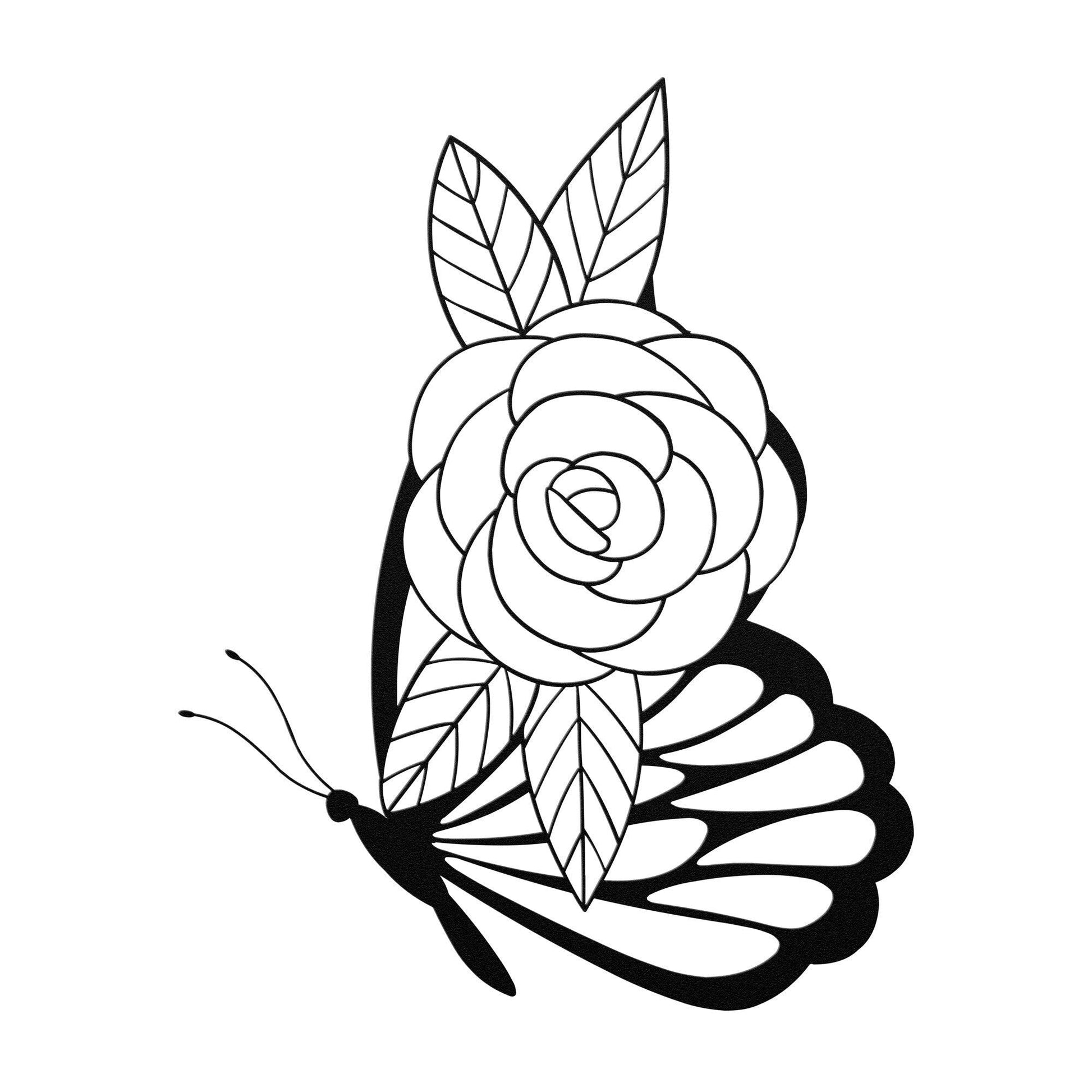 Butterfly Flower Metal Wall Art, Butterfly Garden Decor, Butterfly Home Decor Girls Bedroom Wall Art, Outdoor Flower Butterfly Wall Art - Stylinsoul