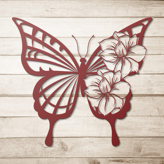 Butterfly Flower Metal Wall Art: Enchanting Decor for Indoor and Outdoor Spaces - Stylinsoul