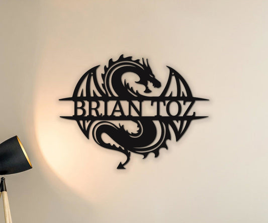 Celtic Dragon Lover Gift - Personalized Metal Signs for Dragon-themed Home Decor - Stylinsoul