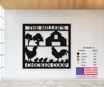 Chicken Coop Signs - Personalized Metal Wall Signs for Farmhouse Decor and Chicken Lovers - Stylinsoul