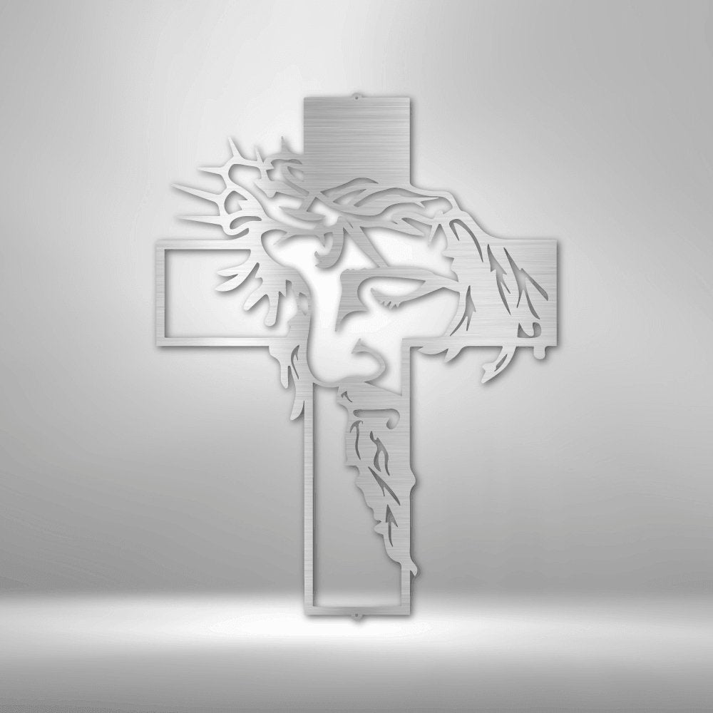 Christ Cross Steel Sign - Inspirational Metal Wall Art with Christian Symbolism - Stylinsoul