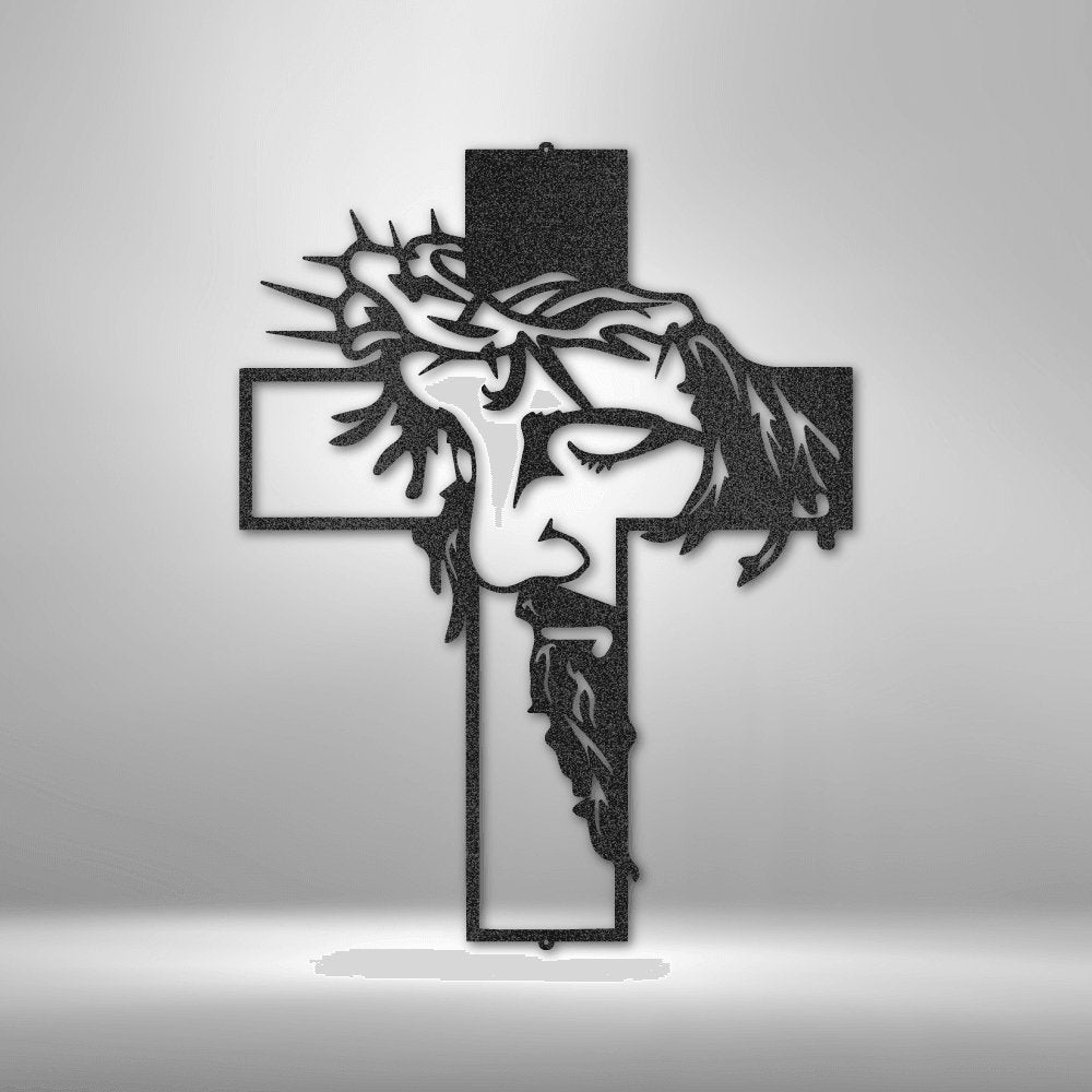 Christ Cross Steel Sign - Inspirational Metal Wall Art with Christian Symbolism - Stylinsoul