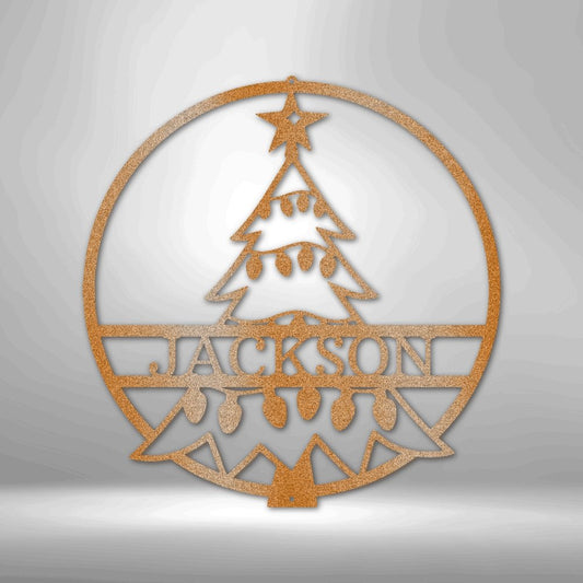Christmas Tree Monogram - Personalized Steel Sign for Festive Holiday Decor - Stylinsoul