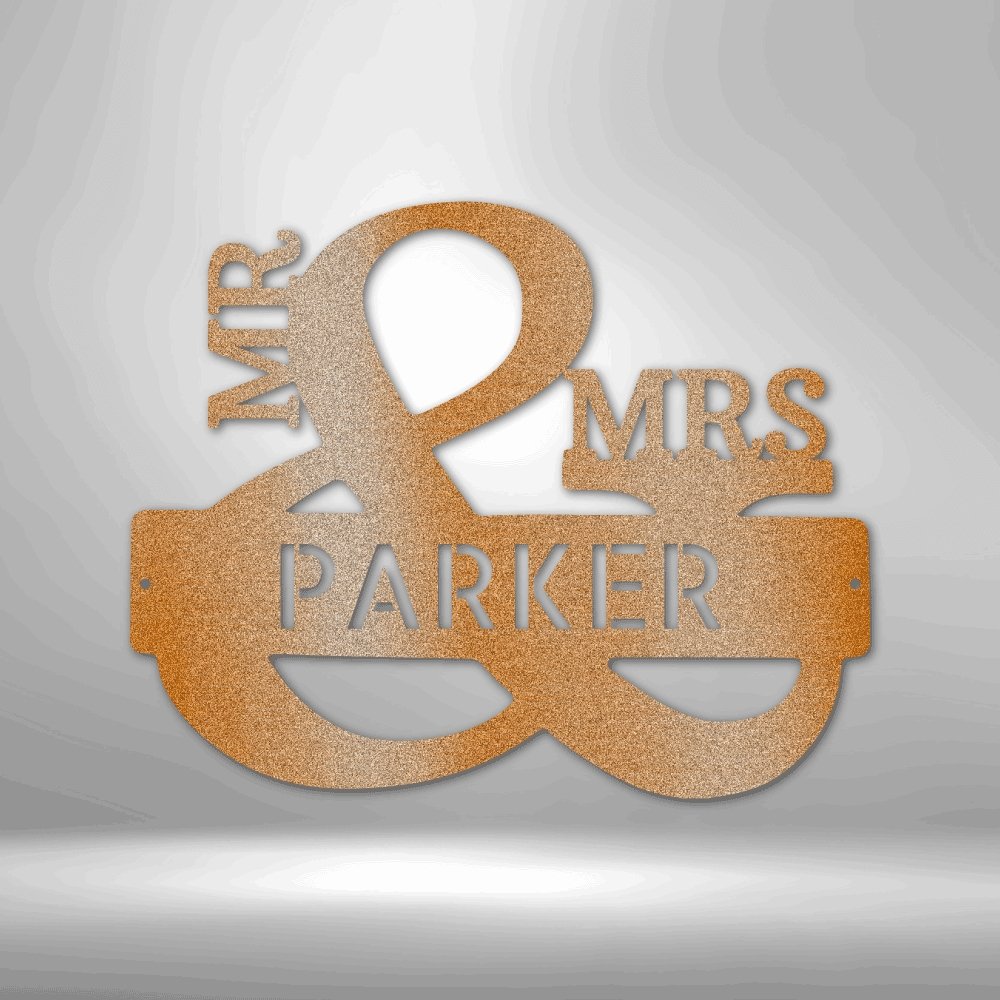 Couples Monogram Steel Sign - Personalized Metal Wall Art for Romantic Decor - Stylinsoul