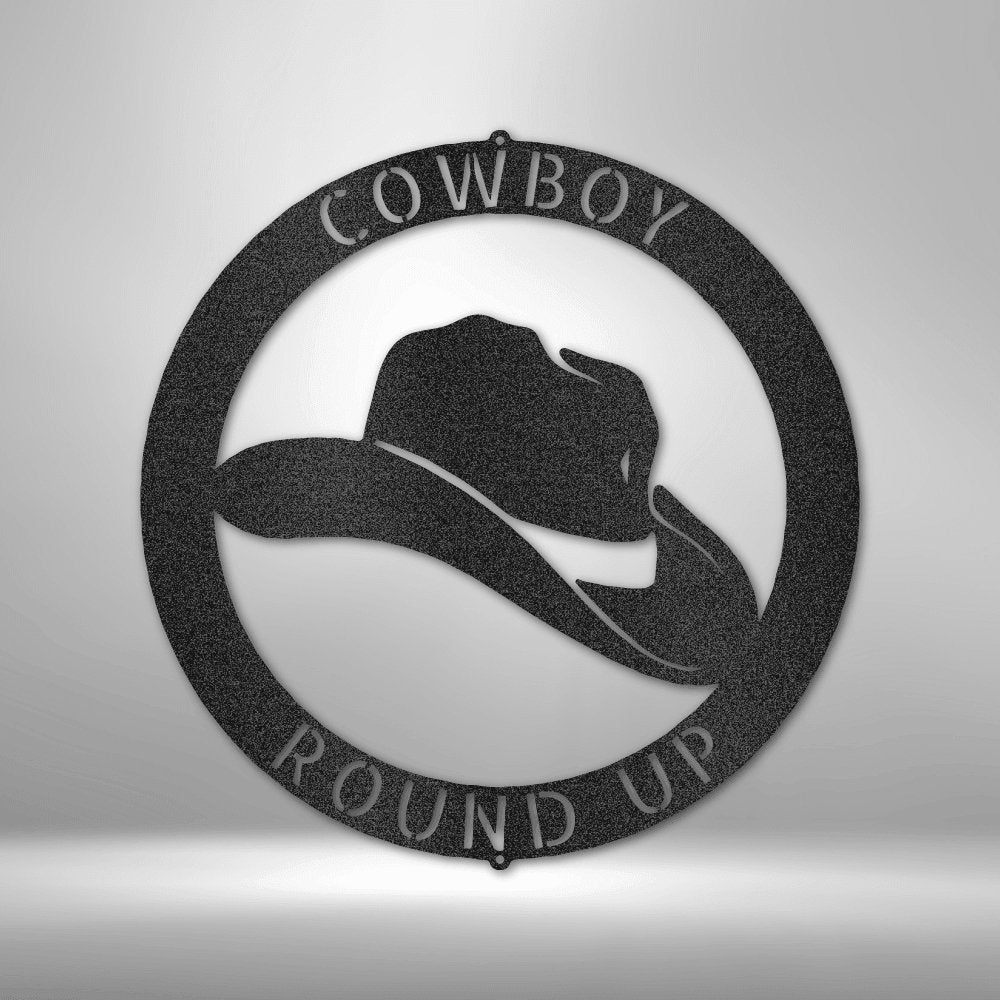 Cowboy Monogram Steel Sign - Personalized Metal Wall Art for Western-themed Decor - Stylinsoul