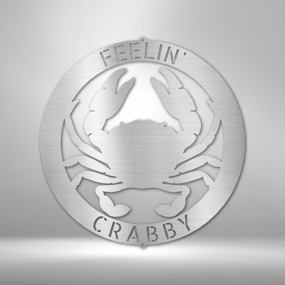 Crab Ring Monogram Steel Sign - Personalized Metal Wall Art for Coastal Decor - Stylinsoul