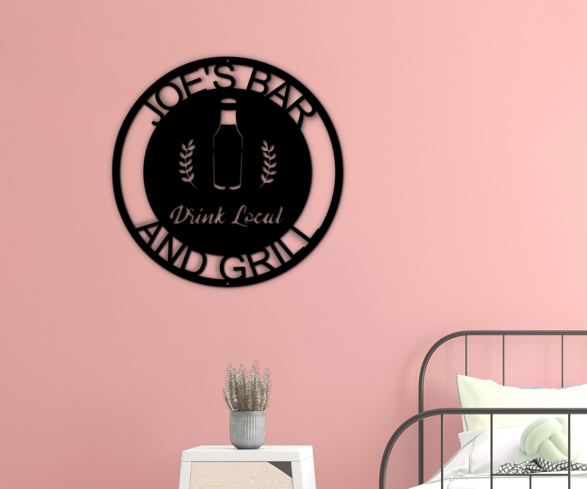 Custom Drink Local Bar Shop Wall Decor - Personalized Metal Sign for the Perfect Hangout Spot - Stylinsoul