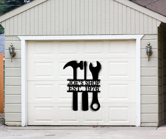 Custom Garage Metal Sign For Dad Workshop - Gift for Mechanic - Mancave Wall Art - Stylinsoul