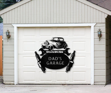 Custom Garage Sign - Personalized Metal Wall Art for Hot Rod Enthusiasts - Stylinsoul