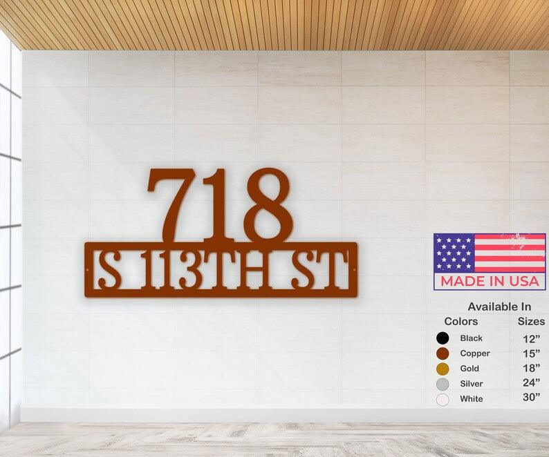 Custom Metal Address Sign: Modern House Number for a Stylish and Personalized Home - Stylinsoul