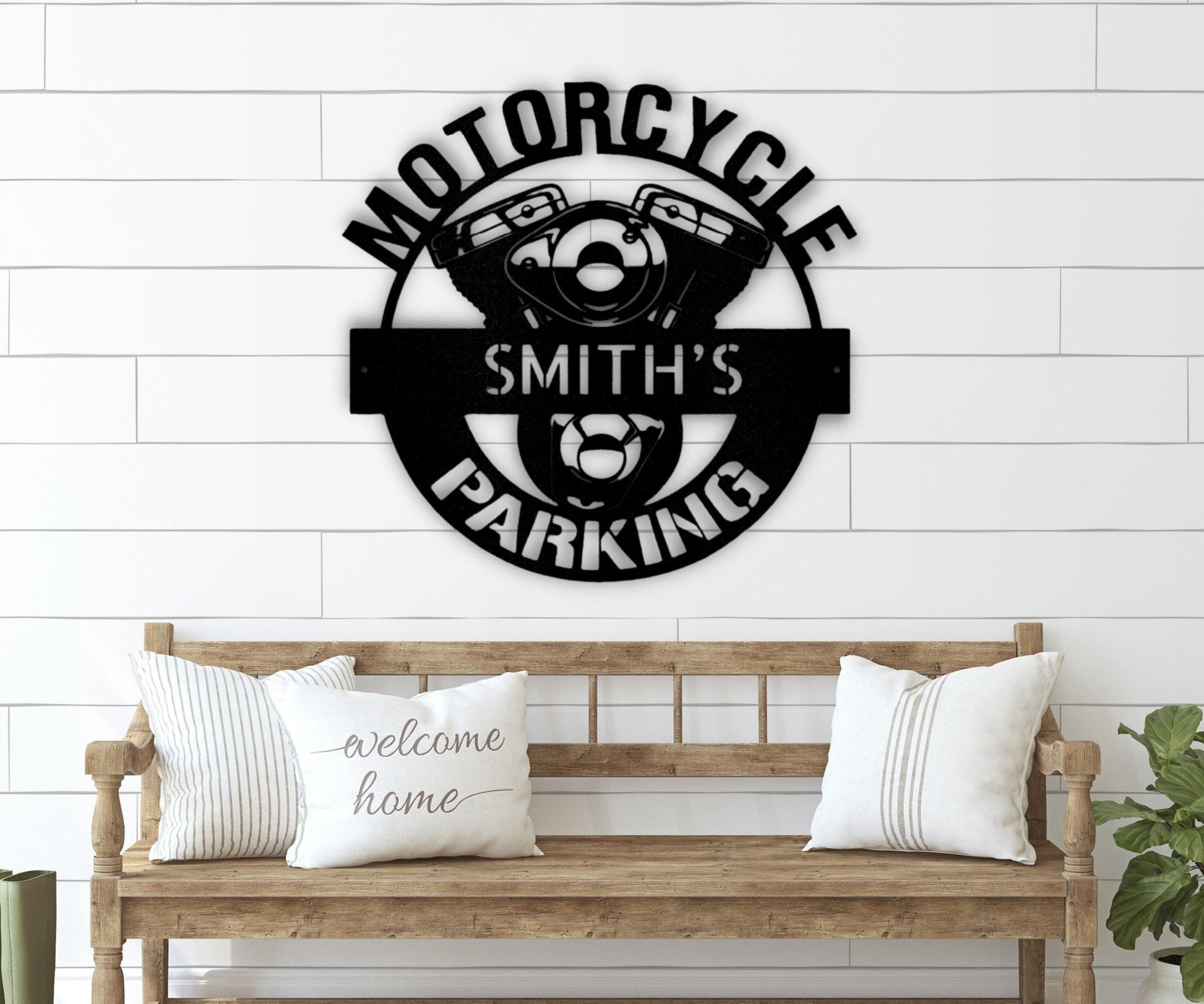 Custom Motorcycle Parking Biker Garage Sign - Metal Motocross Wall Art for Garage Decor - Stylinsoul