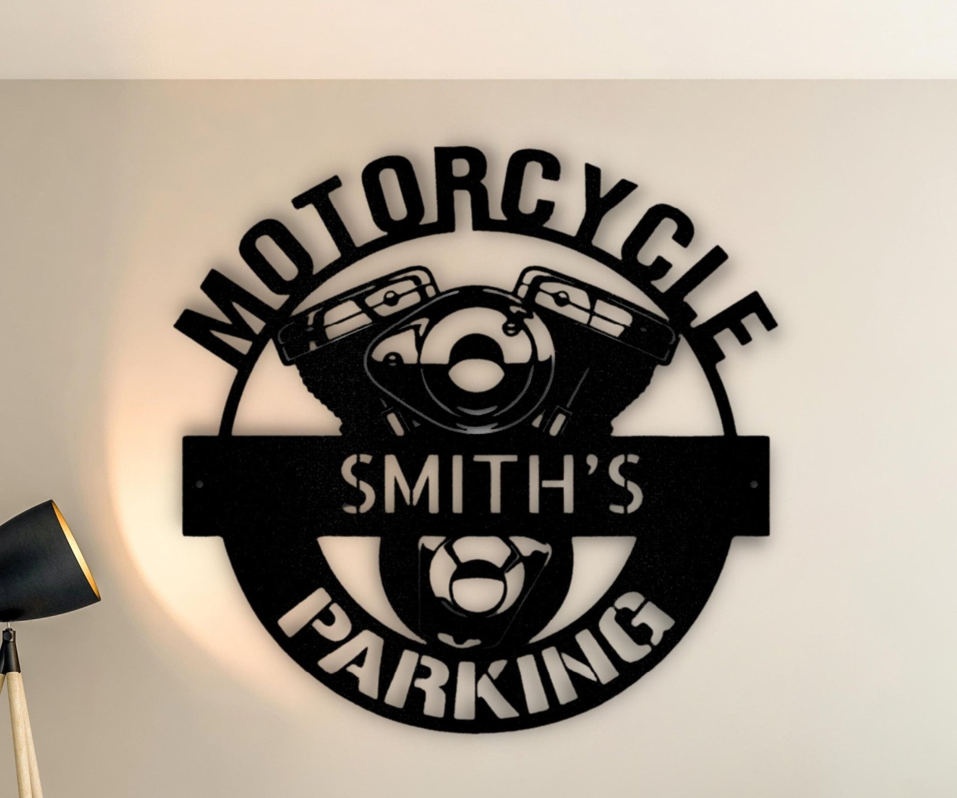 Custom Motorcycle Parking Biker Garage Sign - Metal Motocross Wall Art for Garage Decor - Stylinsoul