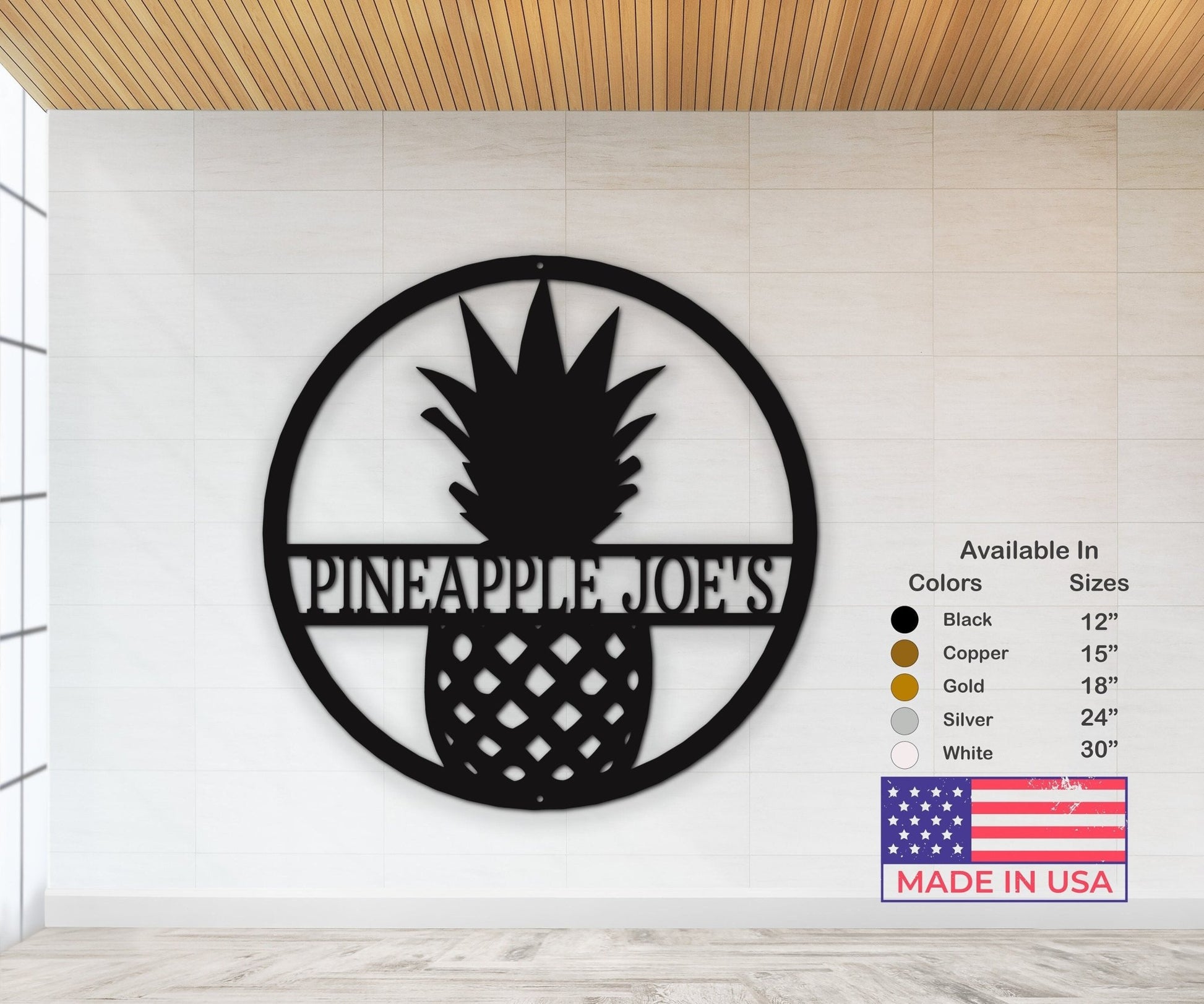 Custom Pineapple Porch Sign - Beach Home Sign Kitchen Decor - Last Name Monogram Gift - Stylinsoul
