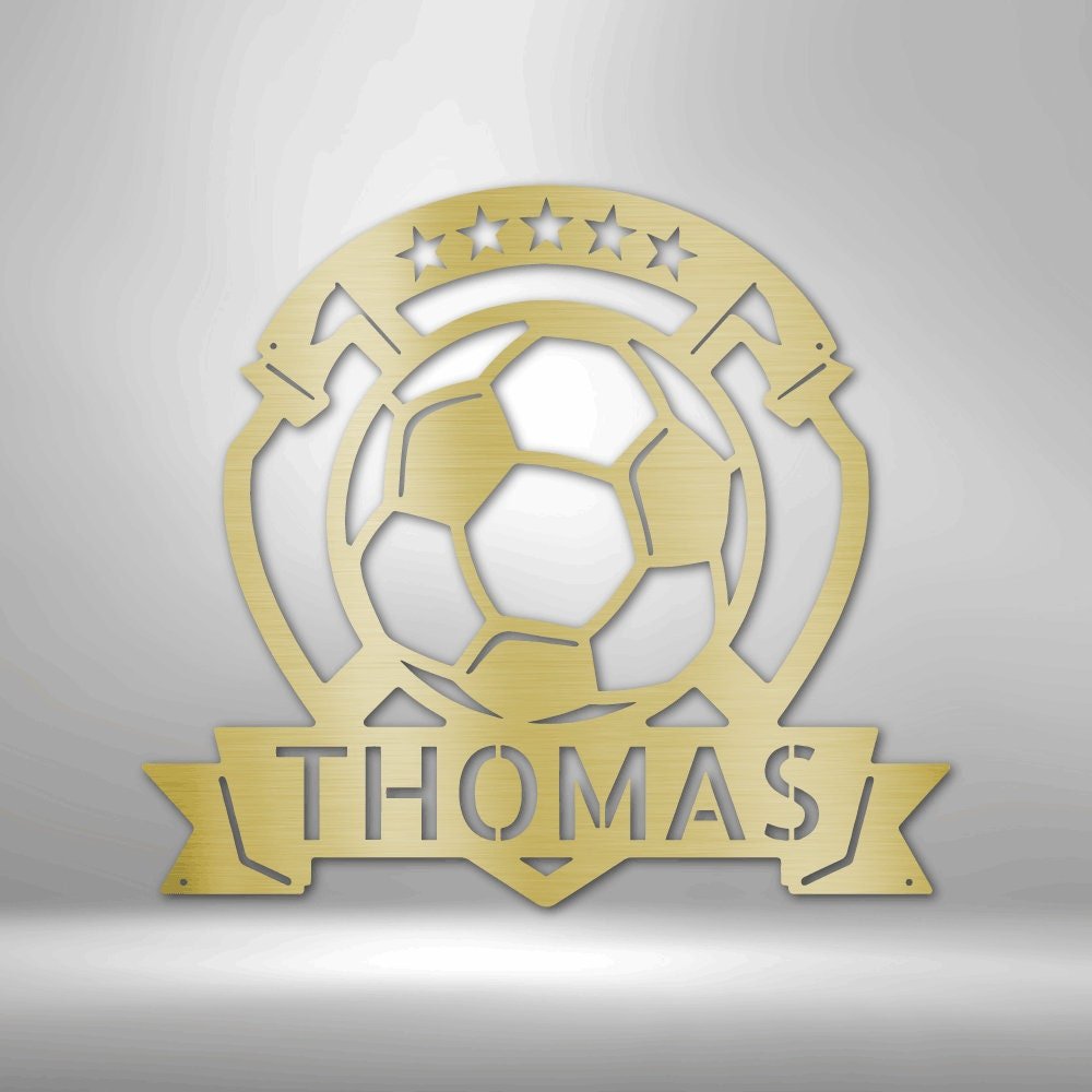 Custom Soccer Football Sign - Name Wall Art - Personalized Metal Wall Art for Sports Decor - Stylinsoul