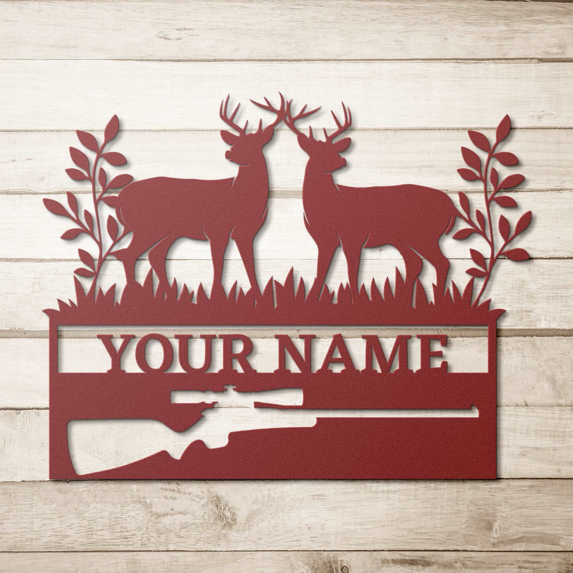 Deer Hunter - Last Name Metal Monogram - Stylinsoul