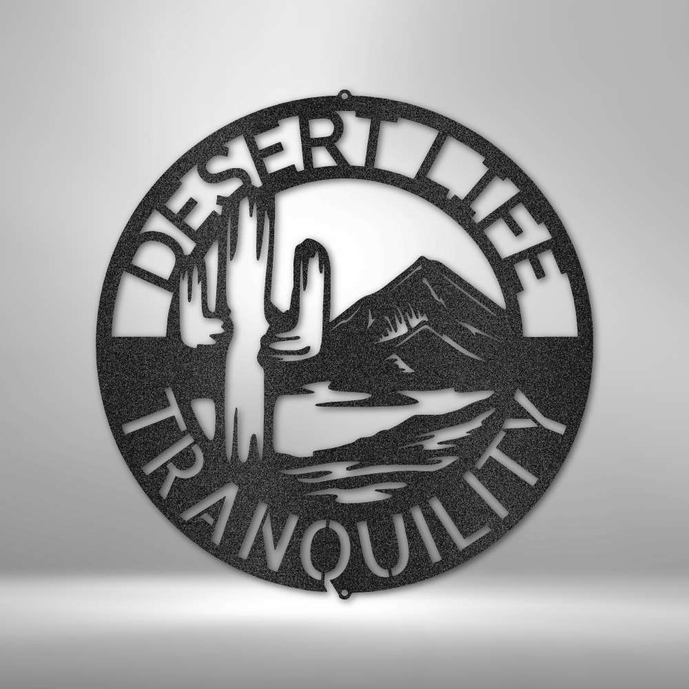 Desert Life Monogram Steel Sign - Personalized Metal Wall Art for Southwest-inspired Decor - Stylinsoul