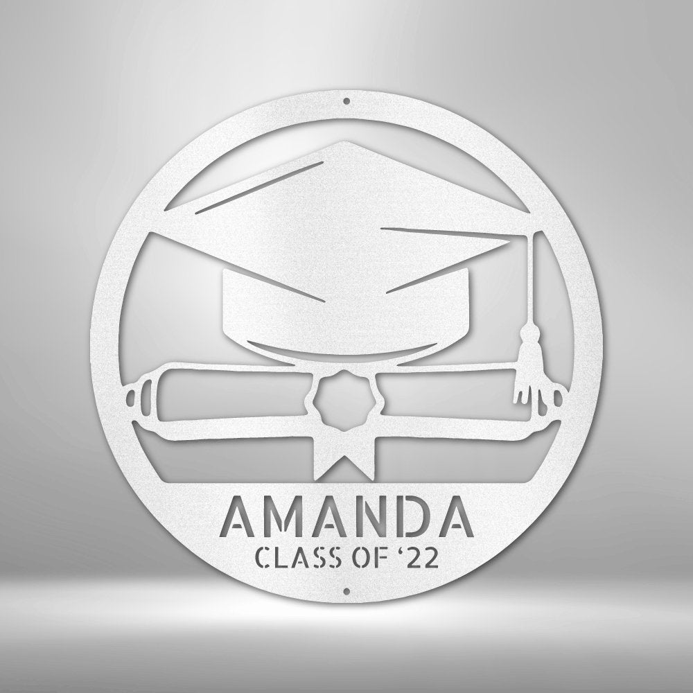 Diploma Monogram Steel Sign - Personalized Metal Wall Art for Graduation Decor - Stylinsoul